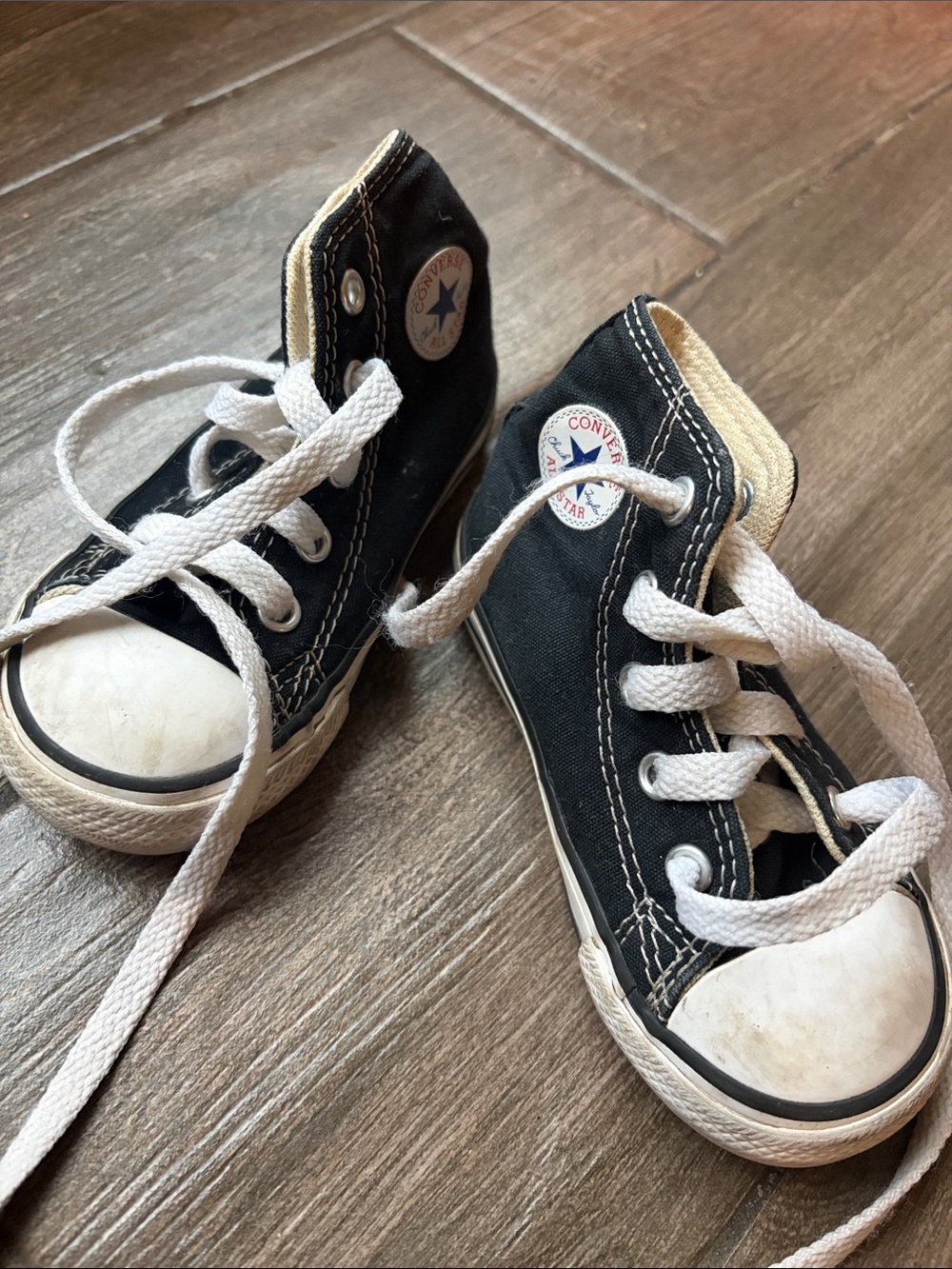 Converse Kids Black and White High-Top Canvas Sneakers